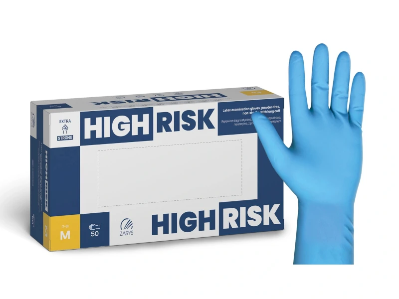 14733-rukavice vysetrovacie latexove nepudrovane high risk medicare m 100ks